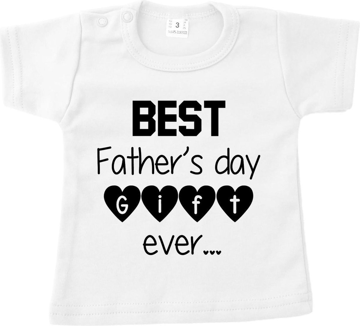 Shirtje Vaderdag kind | Babyshirt Best fathers day gift | Vaderdag cadeau | Korte mouwen